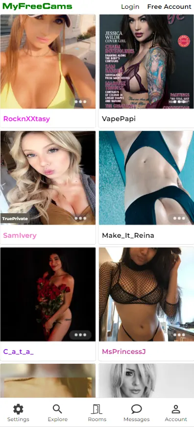 MyFreeCams on mobile